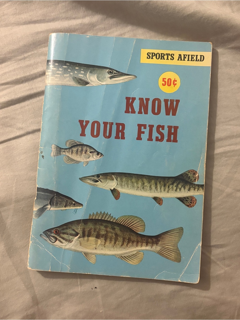 Vintage 1960s Sports Afield Know Your Fish Paperback Guide Book - Blue